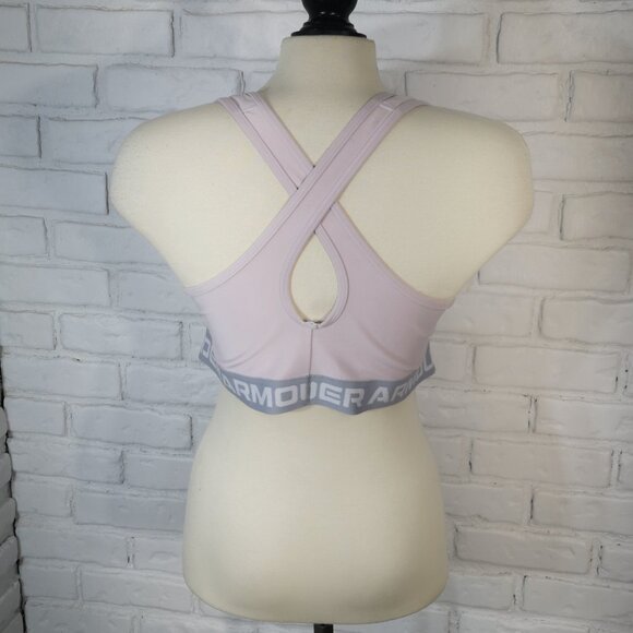 Under Armour Compression Ladies Size 2X Lilac w/ Grey Band Sports Bra - Picture 2 of 7